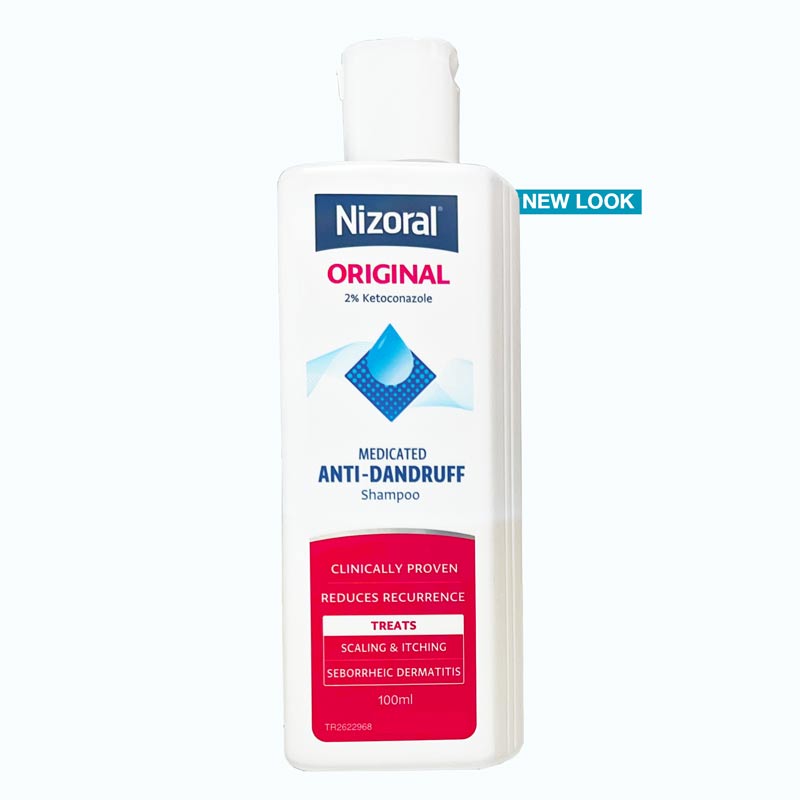 Close-up image of Nizoral Shampoo bottle